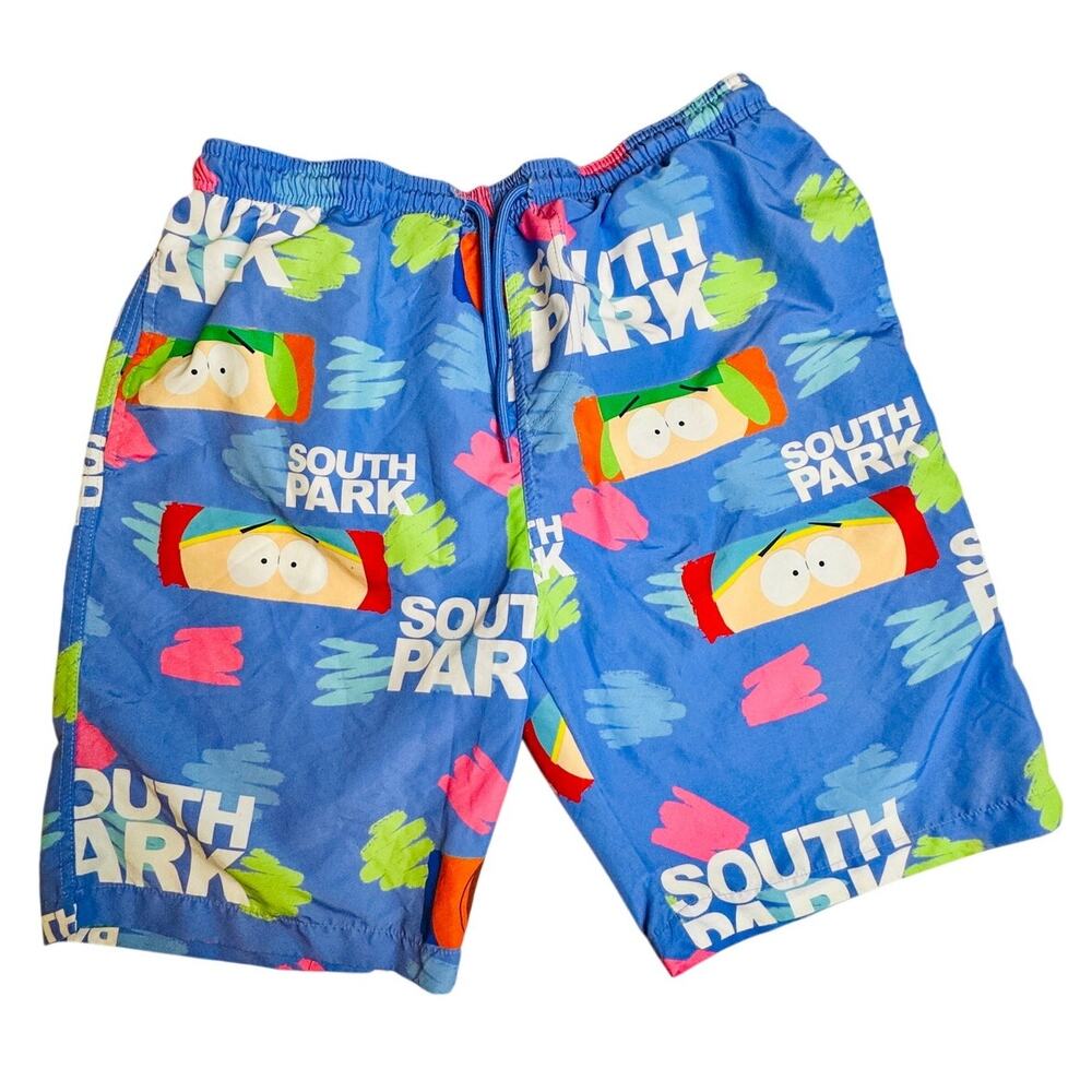 South Park DARE Swim Trunks Board Shorts Men’s Large Blue Cartman Kyle